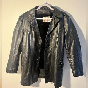 Vintage “The Leather Shop” Black Leather Jacket- Good Condition